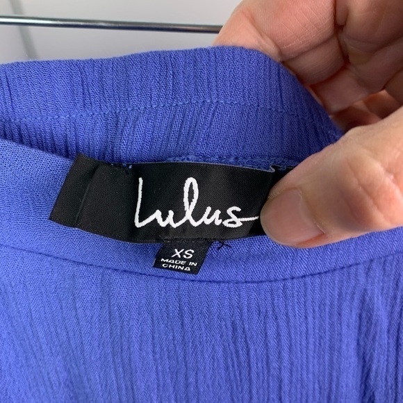 Lulus XS Blue High Waist Maxi Skirt Slit Periwinkle - Picture 3 of 4